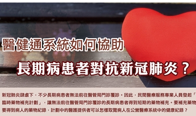醫健通系統如何協助 長期病患者對抗新冠肺炎？